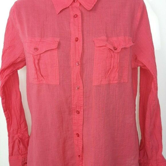 TALBOTS  Shirt Button Down Hot Pink NWOT‎ 10 - Picture 1 of 10